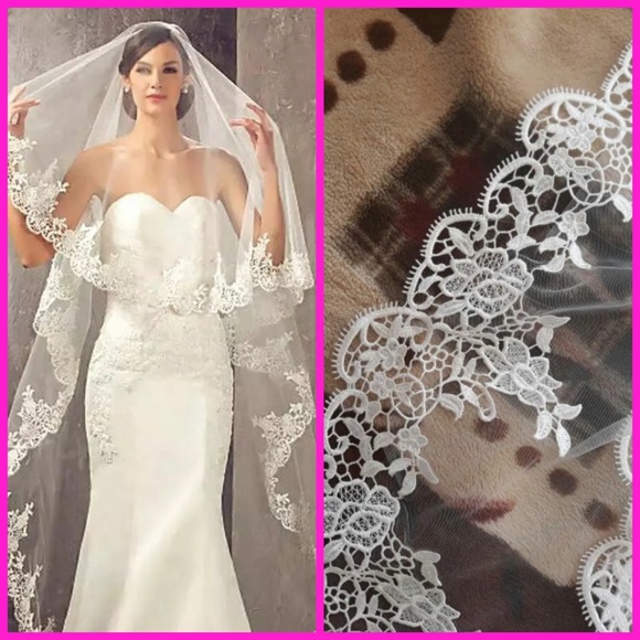 Dresses & Skirts - New ivory 2019 Wedding Veil Lace Cathedral wedding
